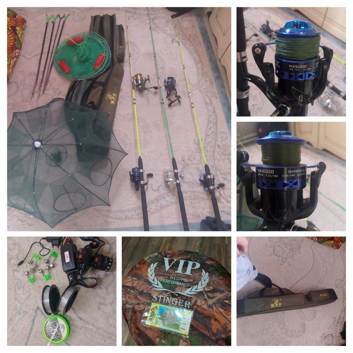Рыболовные снасти всё за 5 0000 тг
