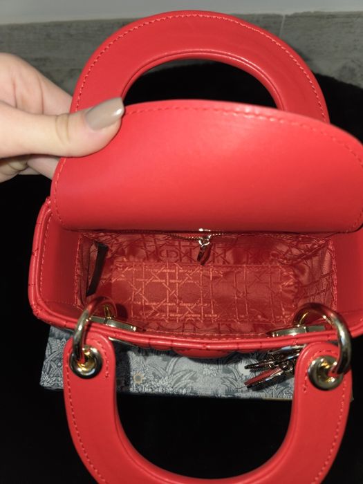Lady Dior Mini Red Gold Hardware