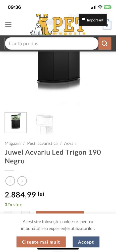 Acvariu Juwel trigon de 190litri