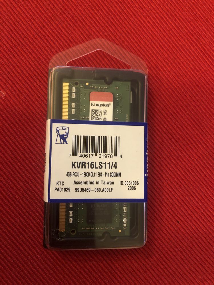 Kingston, 4GB DDR3L, 1600MHz CL11