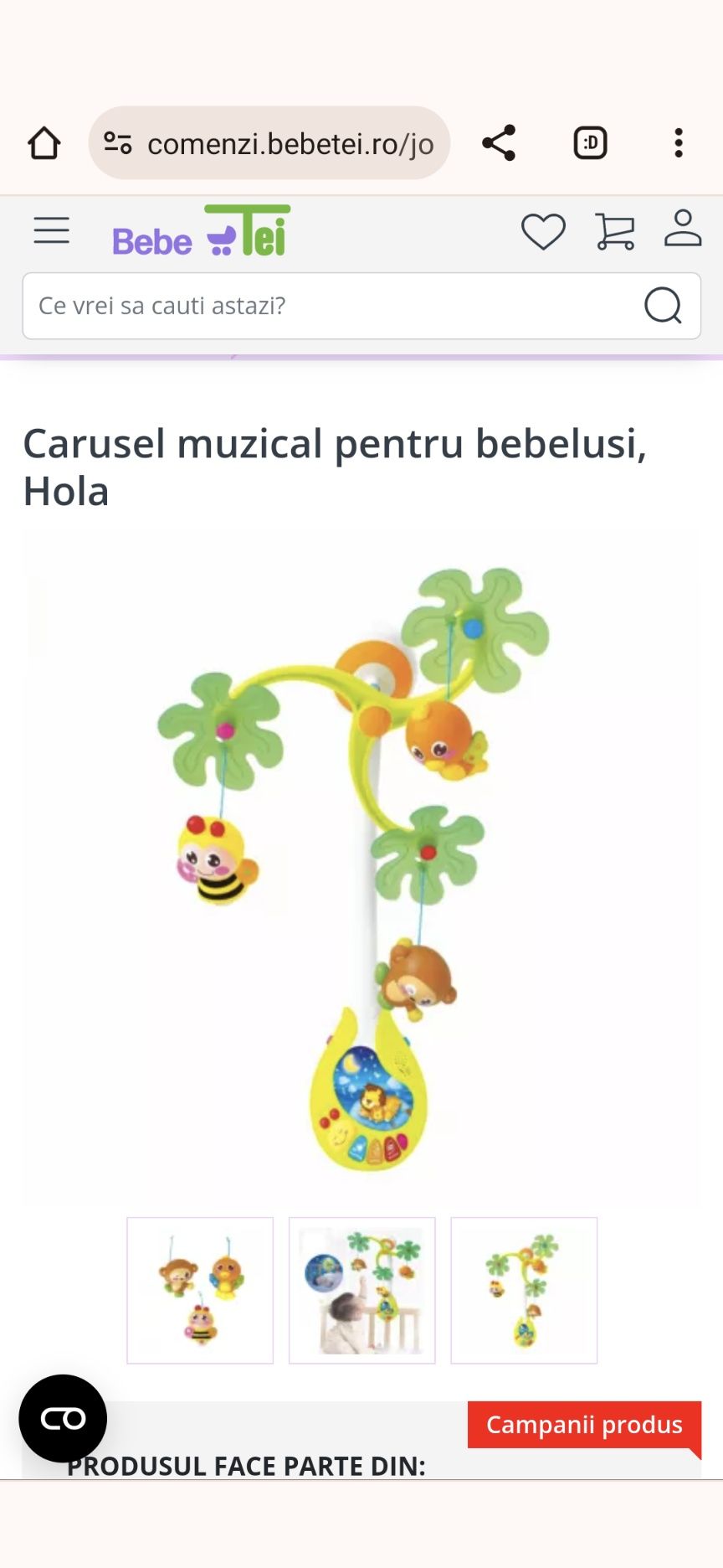Carusel muzical bebe