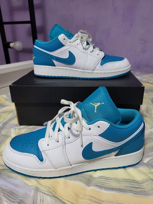 Air Jordan 1 low  white celestial gold aquatone 100% originali