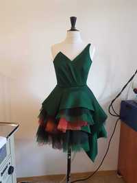 Зелена бална рокля и чанта