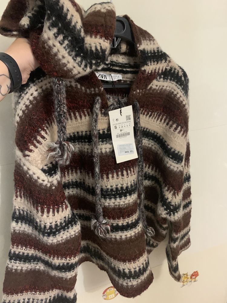 Pulover iarna cu gluga Zara women nou original