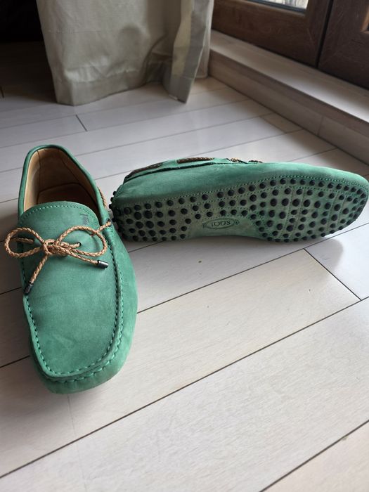 Tod’s мъжки Gommino шофьорски обувки от естествен велур – зелени, разм