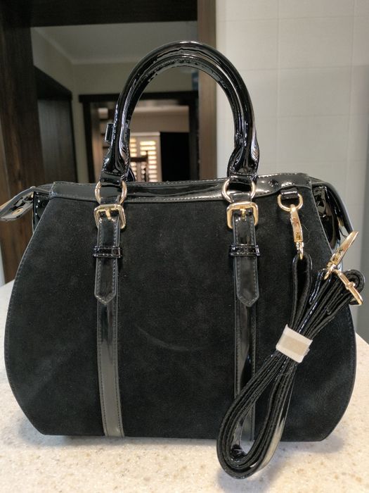 Продам новую сумку, замша лаковая кожа