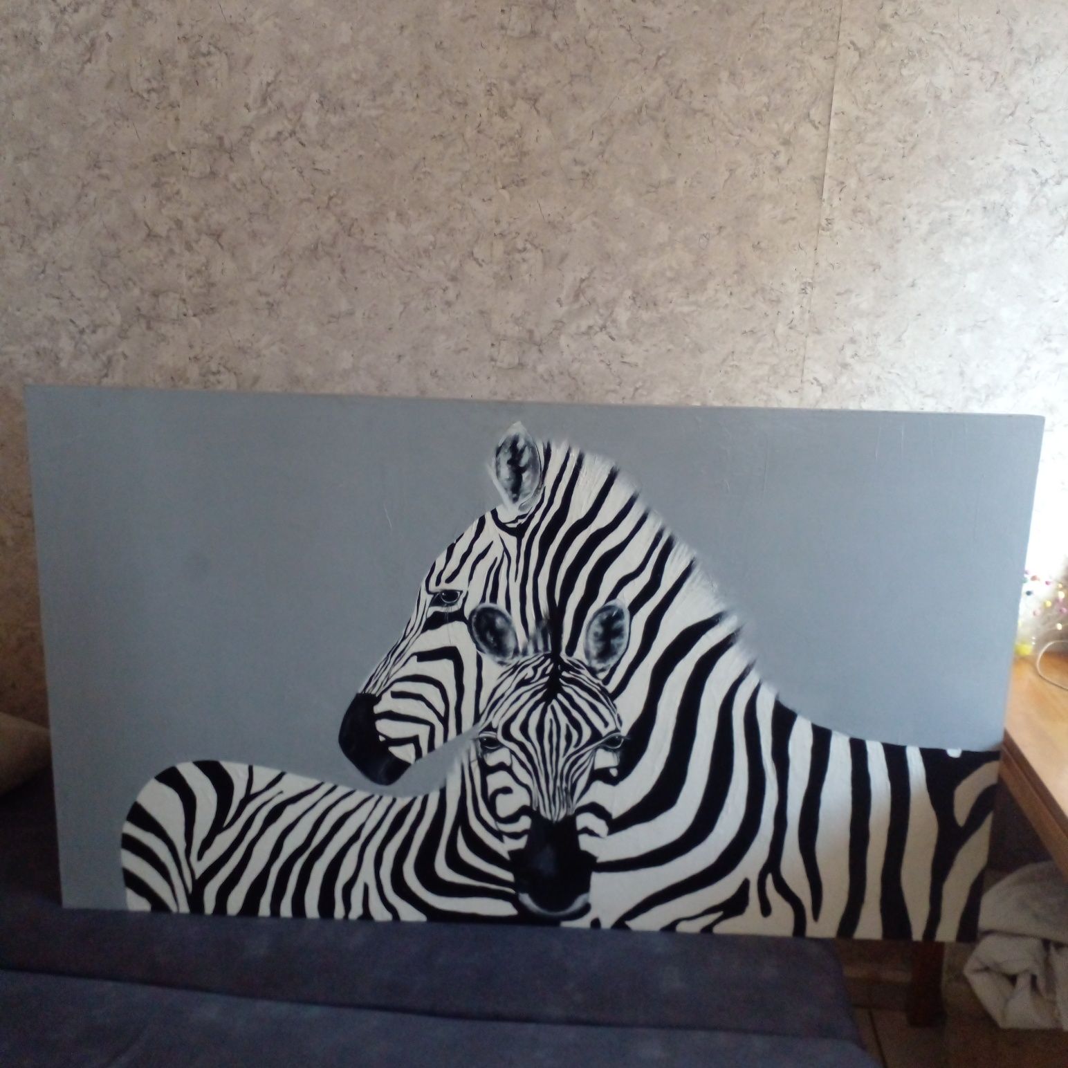 Продам картину зебры ручная работа высота 80 ширина 140