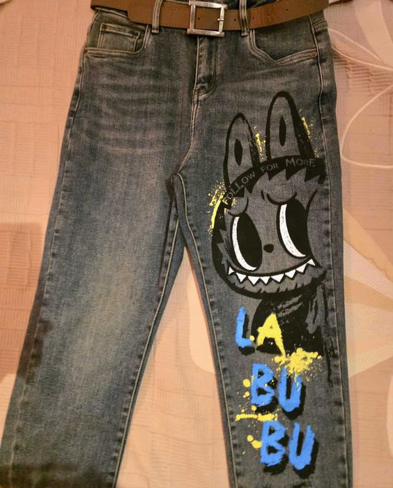 Дънки Лабубу с колан