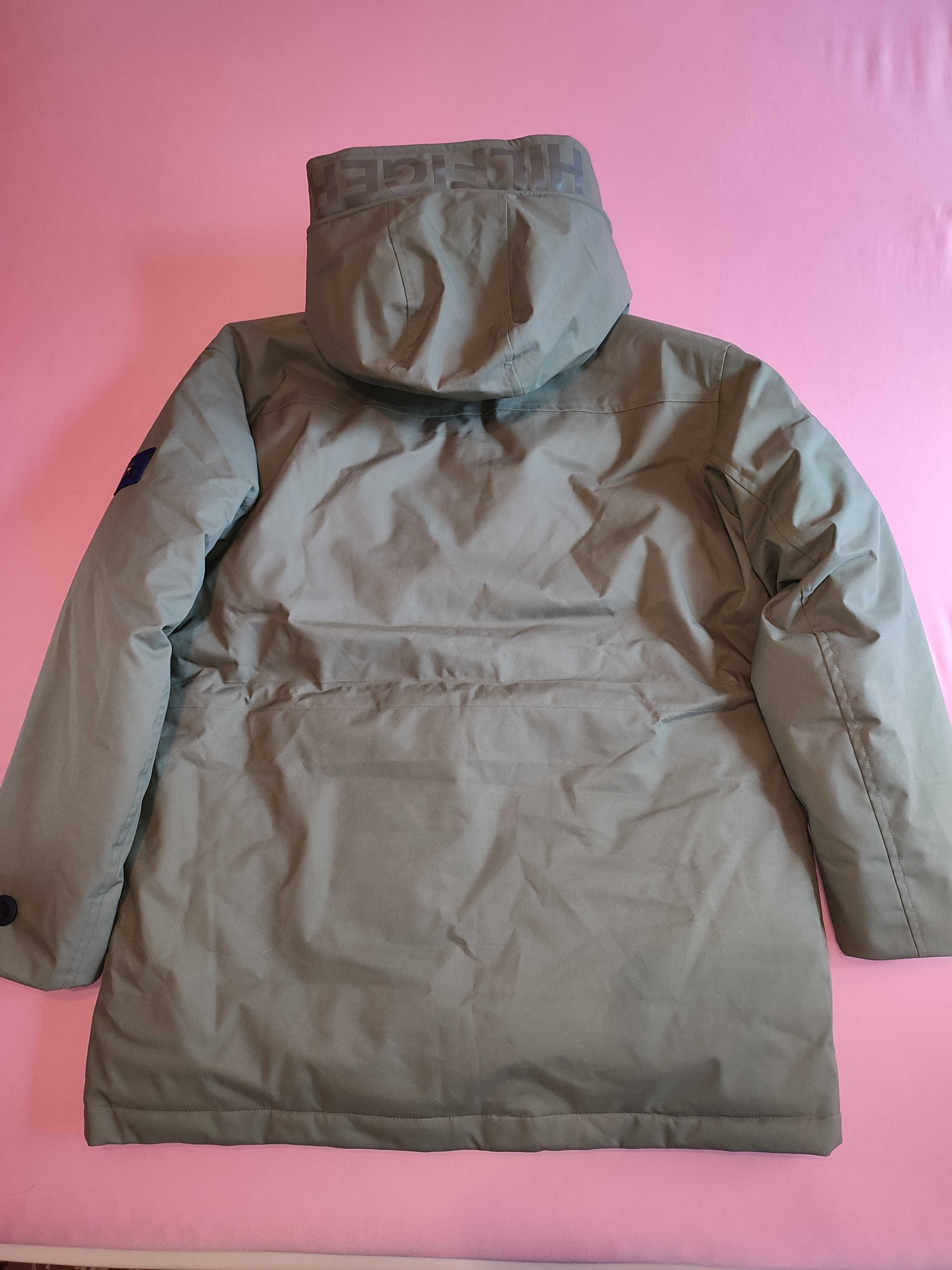 Parka de iarnă Tommy Hilfiger XXL- oliv, impermeabilă, cu etichetă