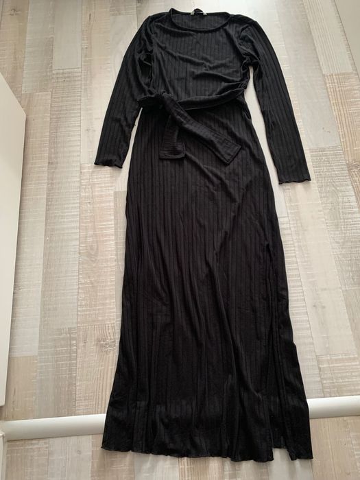 Rochie tricot cu slit fata si spatele gol, Stradivarius, marime M