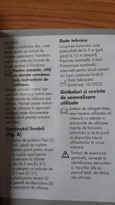 Furtun extensibil elastic cu pistol