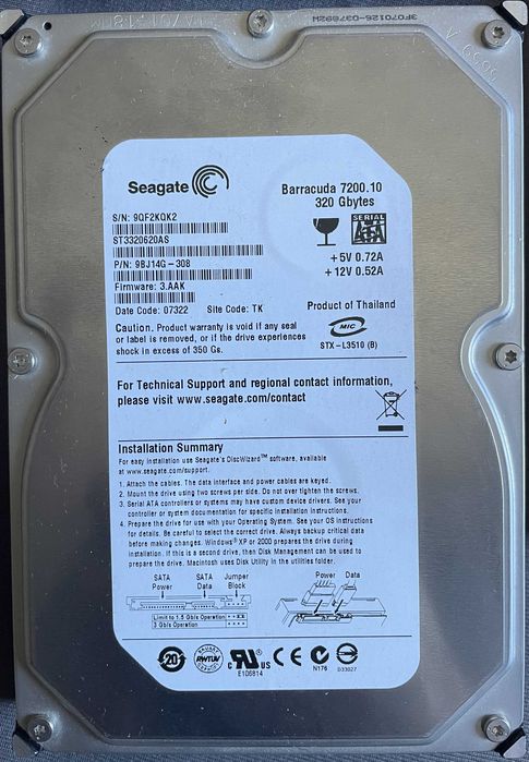 HDD SATA 3,5" 7200 WD (Western Digital) si Seagate 1TB si 250GB