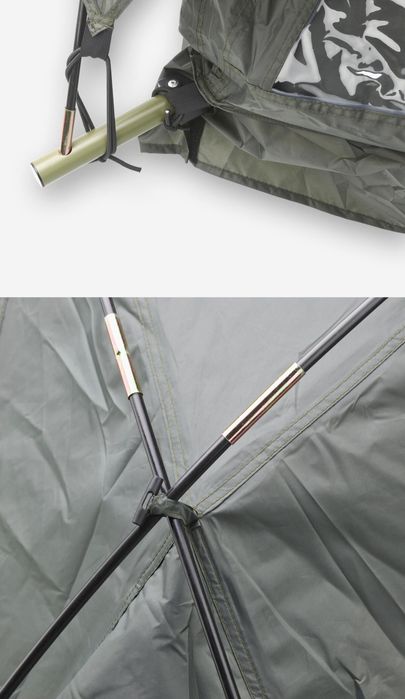 Pat camping cu cort Decathlon Bivvy Bedbox II