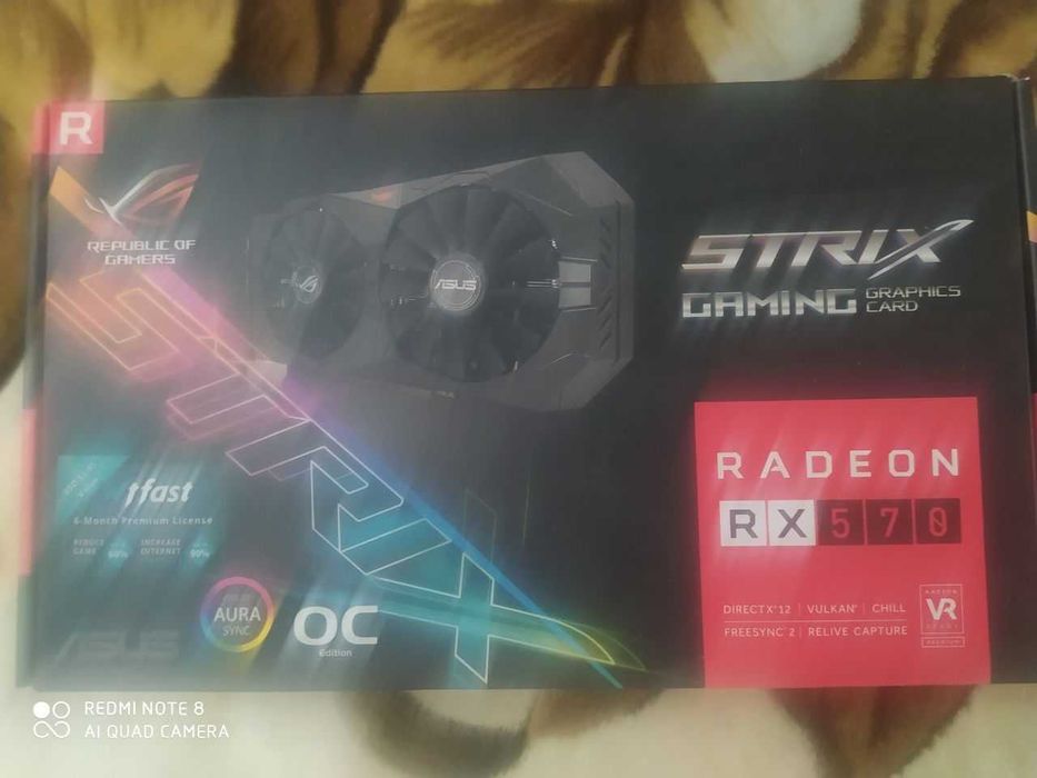 Продам видеокарту asus rx 570 4 gb
