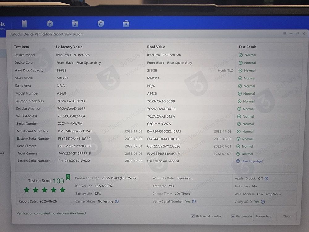 Vand, schimb iPad Pro 12.9”, 6th gen. M2, 256GB, 92% sănatate bat.