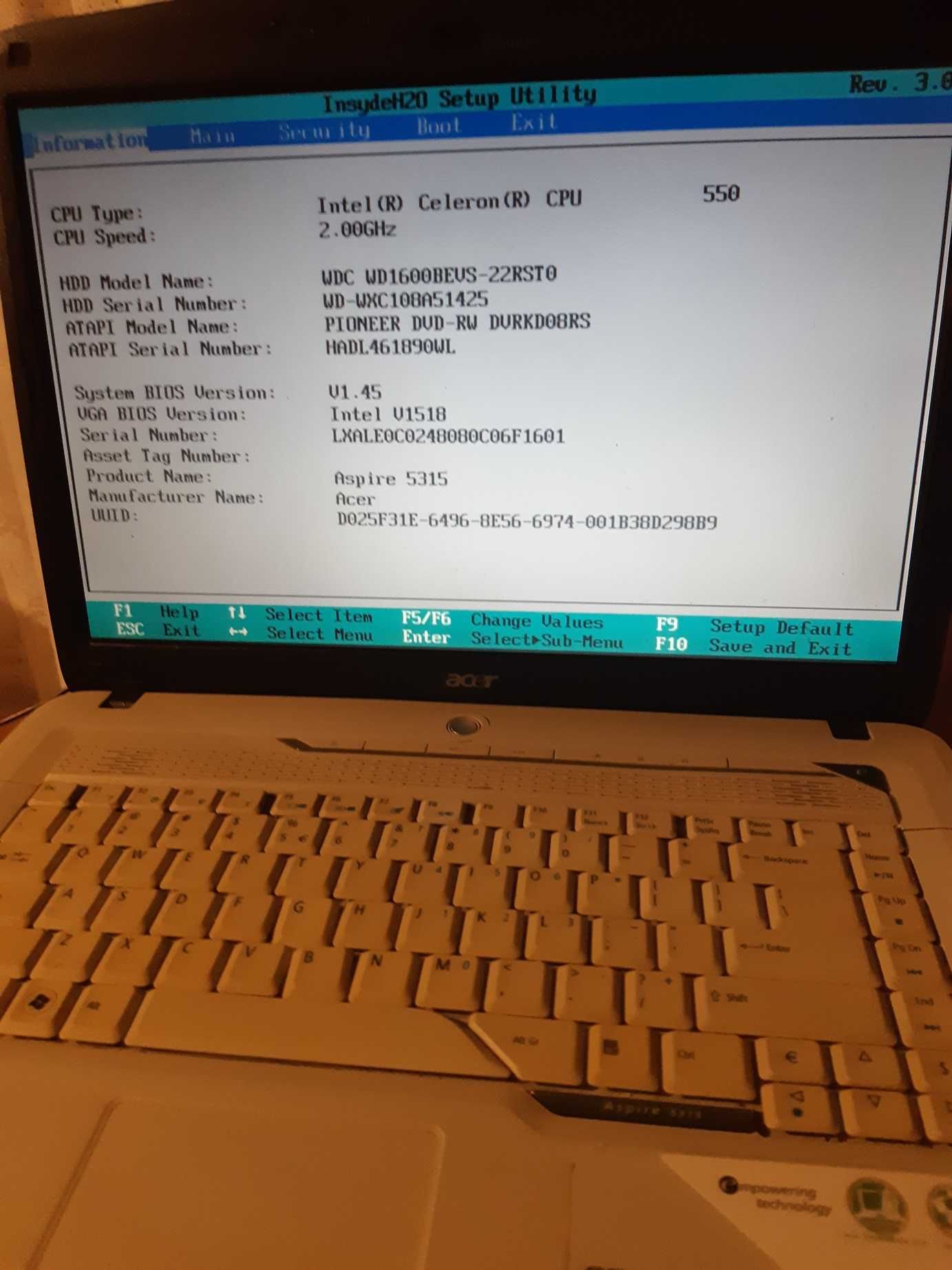 Laptop Acer 5315 , pentru piese sau utilizare internet