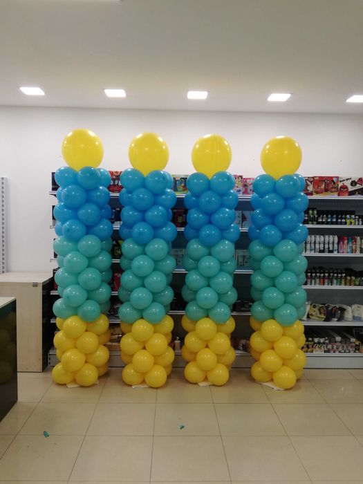 Арка от балони, Арка за откриване на магазин, Колони от Балони