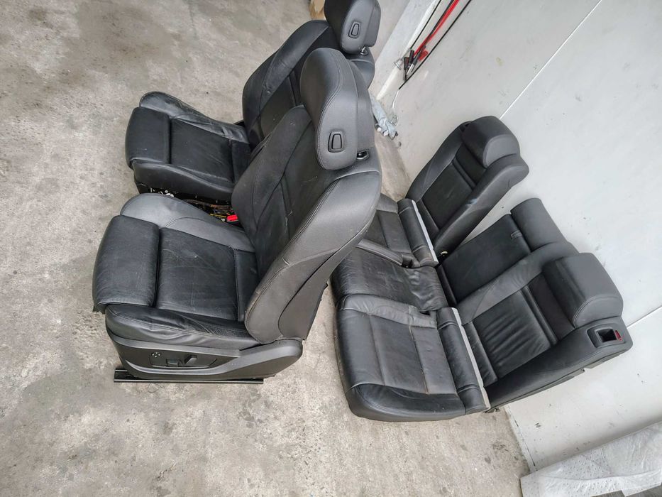 Черен кожен салон с подгрев Рекаро БМВ Х6 Е71
