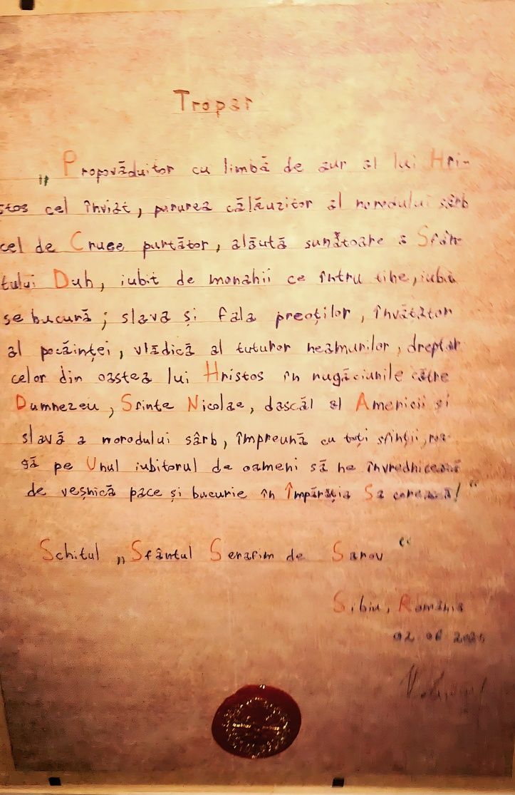 Icoană cu Sfântul Ierarh Nicolae Velimirovici