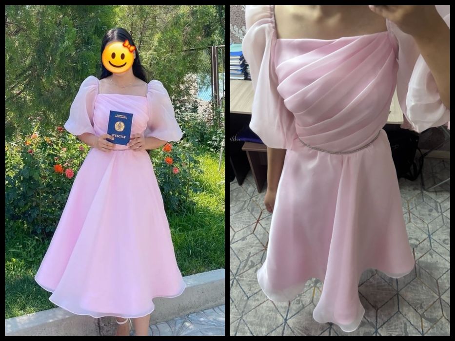 Розовая платье в хорошем качество