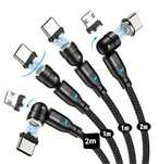 Комплект от 4 Висококачествени fast charge магнитни usb кабели
