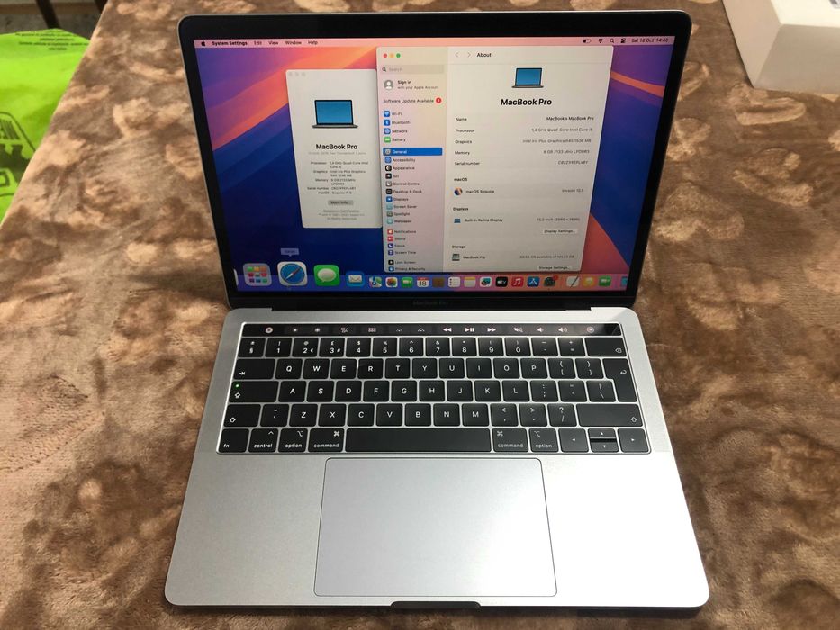 MacBook Pro 13 inch 2019 Retina, 1,4GHz, 8GB,SSD 128GB.LA CUTIE.CA NOU