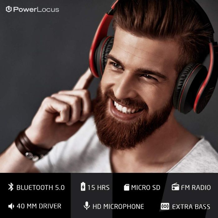 Разопаковани Сгъваеми Стерео Bluetooth Слушалки PowerLocus P2 Over-Ear