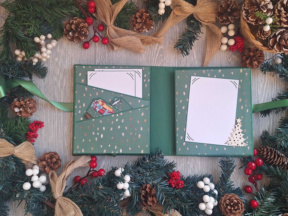 Скрапбук албум "Вълшебството на Коледа", ръчна изработка /52.29