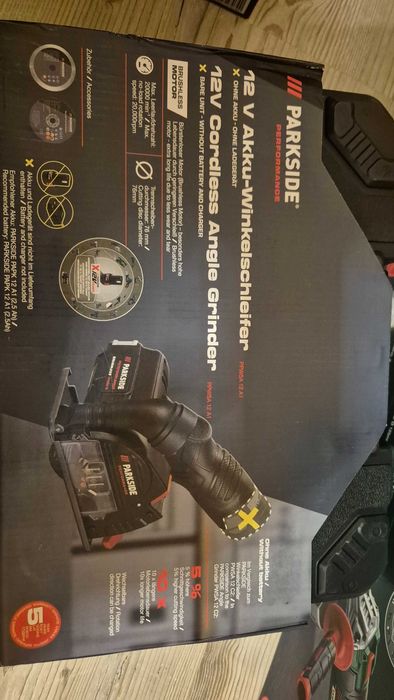 12v 76mm ъглошлайф/циркуляр Parkside Performance