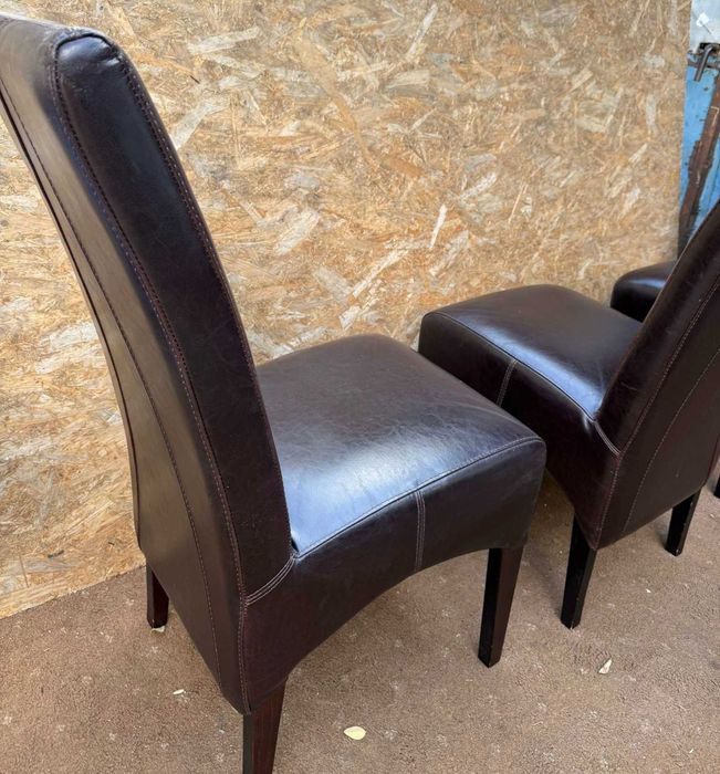 6 buc Scaun solid din piele; Scaun dining; Scaun tapitat