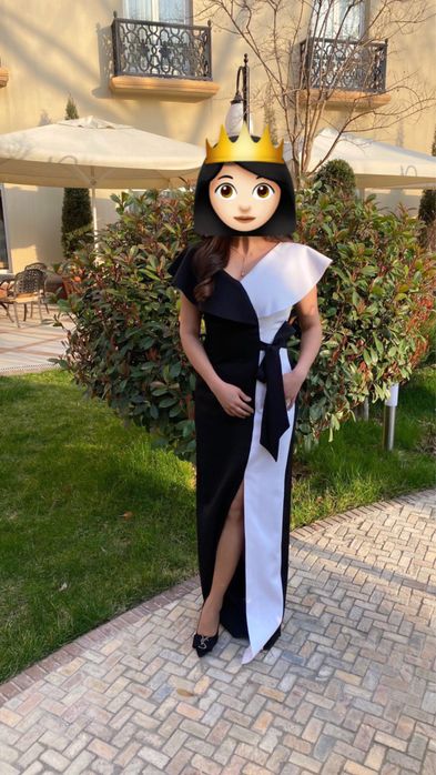 Платье вечернее чёрного -белого цвета