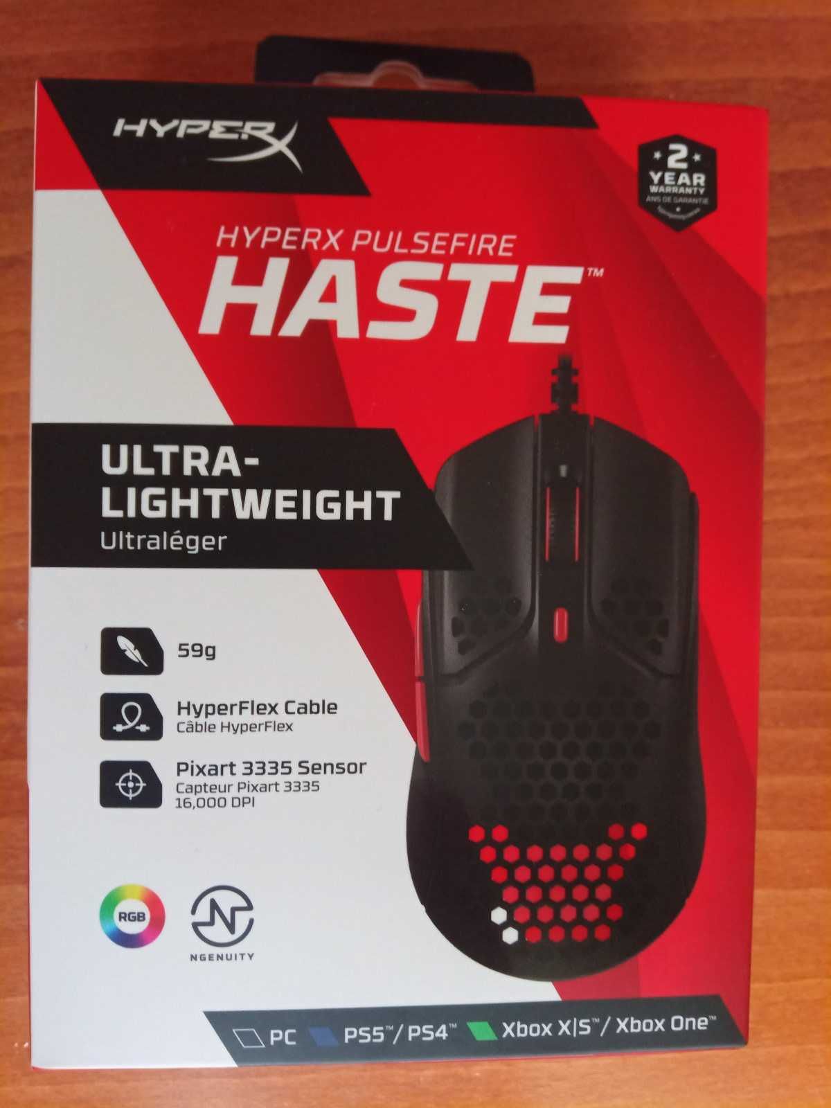 Чисто нова мишка HyperX Pulsefire Haste със 2 години гаранция.