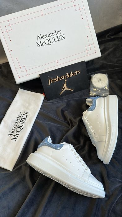 Alexander Mcqueen White and Blue Crystal/Diamonds (size 37)