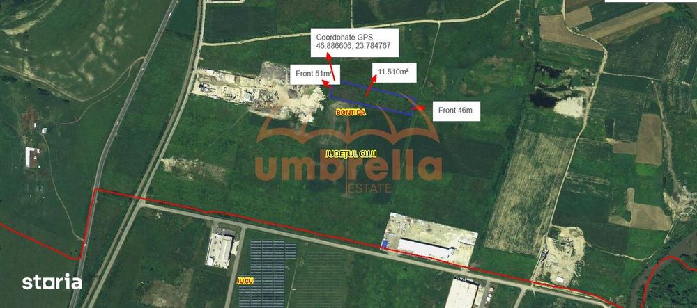 Teren de vanzare Rascruci - Bontida. Intravilan 11.510m²