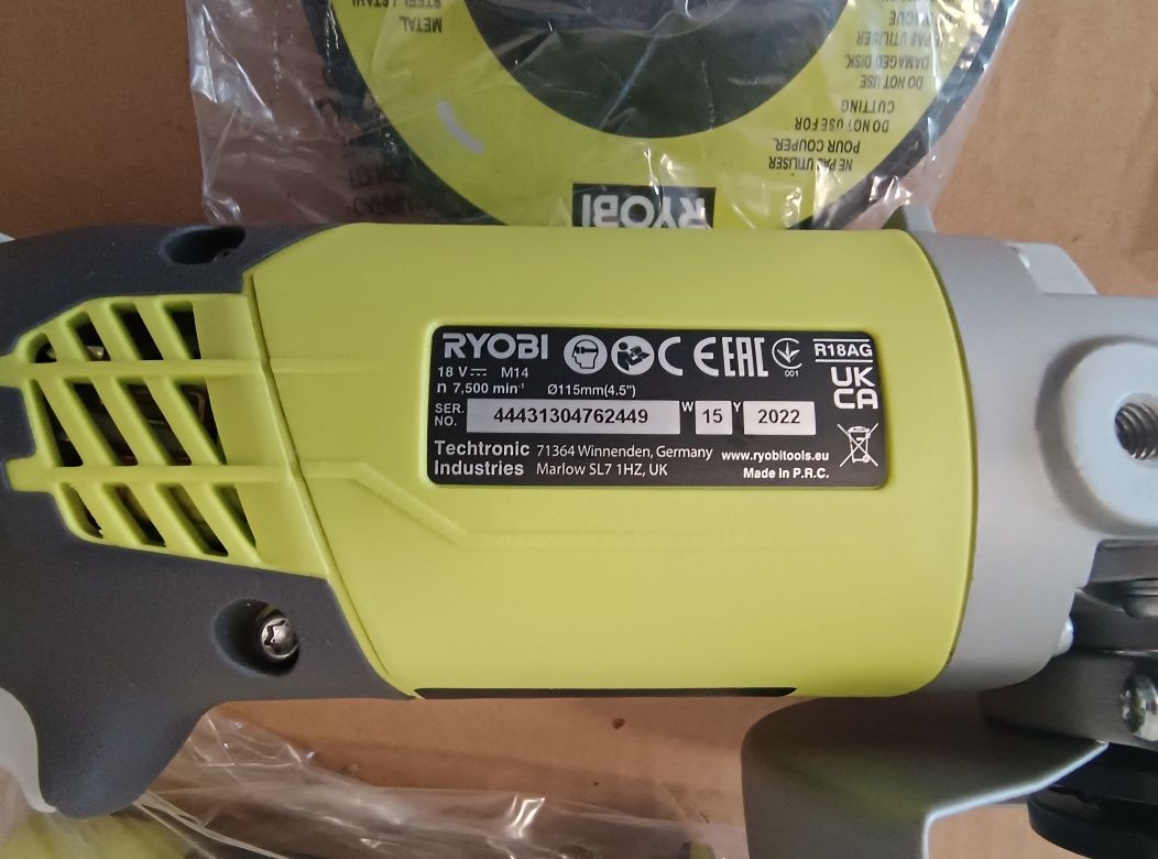 Ъглошлайф 115mm Ryobi  R18AG-0
