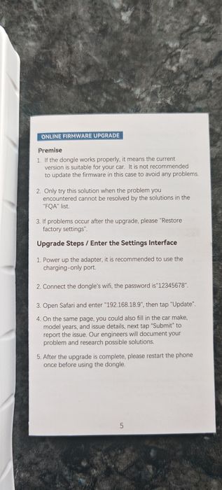 Безжичен адаптер за автомобил поддържащ CAR PLAY/ANDROID AUTO
