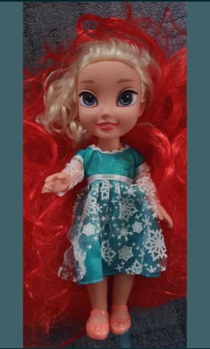 Bebe mare moale, Elsa, Troler / carut Barbie cu vesela ,60-85lei