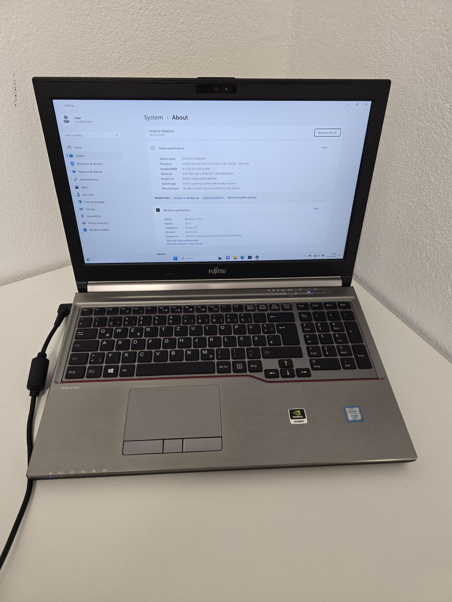 Laptop Fujitsu Celsius H760