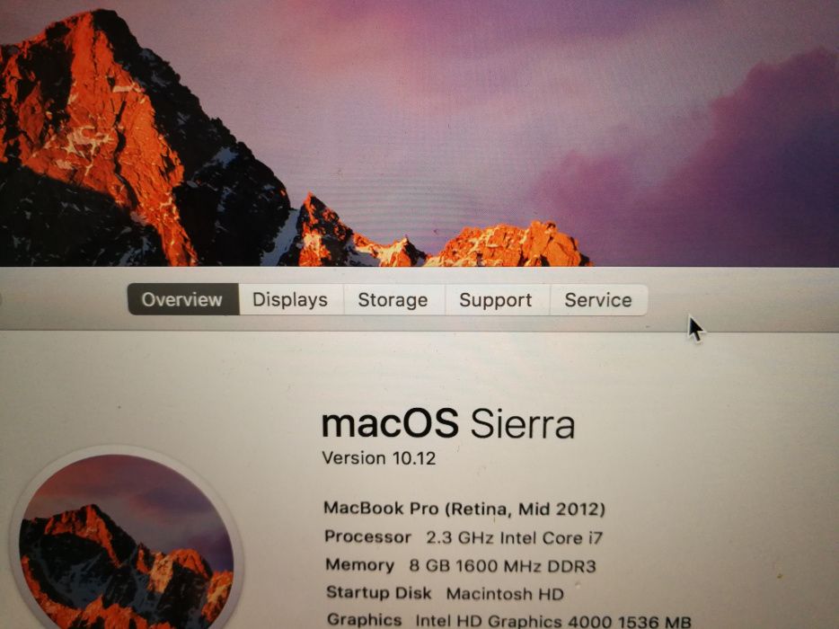 Macbook PRO 15'' retina i7 2.3GHz 256GB SSD mid 2012