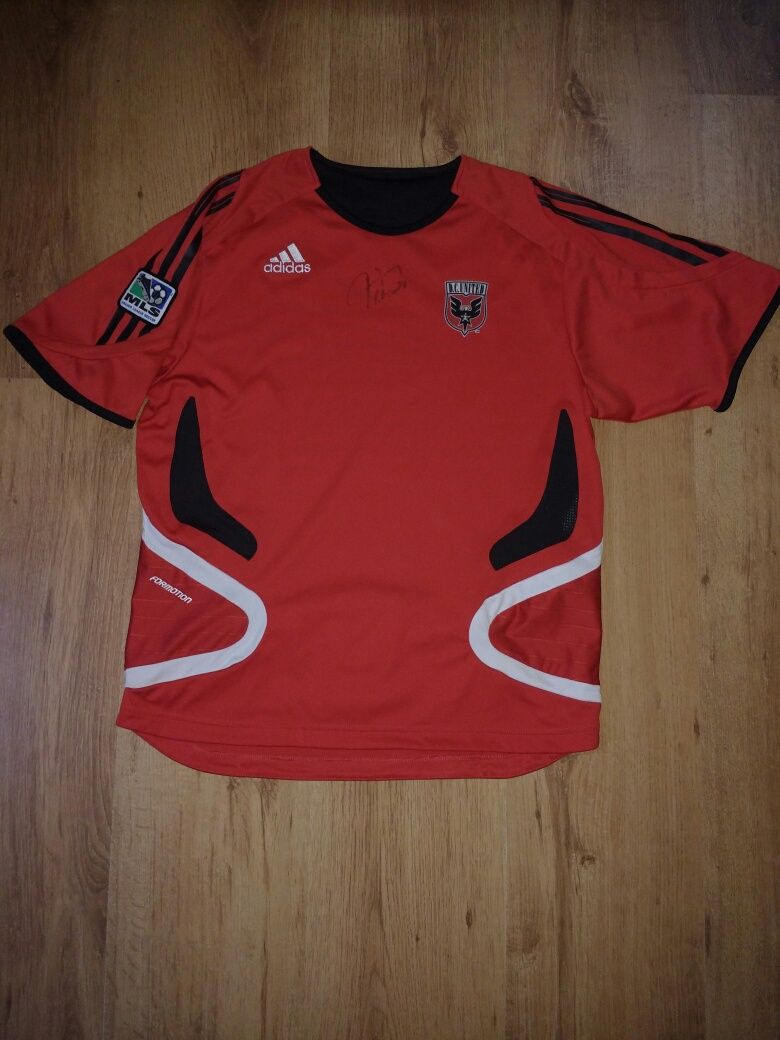 Tricou fotbal cu autografe Adidas MLS DC United mărimea 14 ani sau S