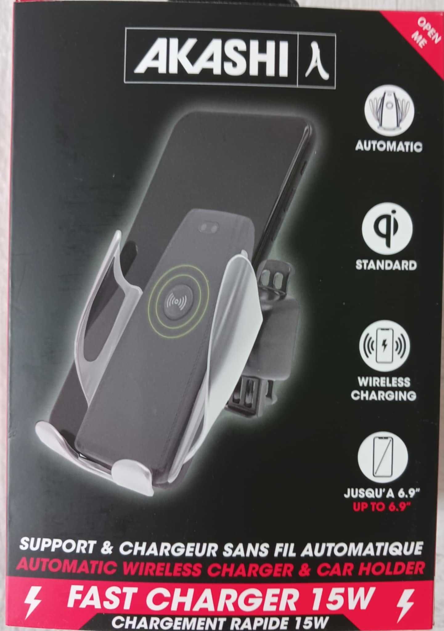 Car holder fast wireless charger 15w Akashi / стойка зарядно за кола