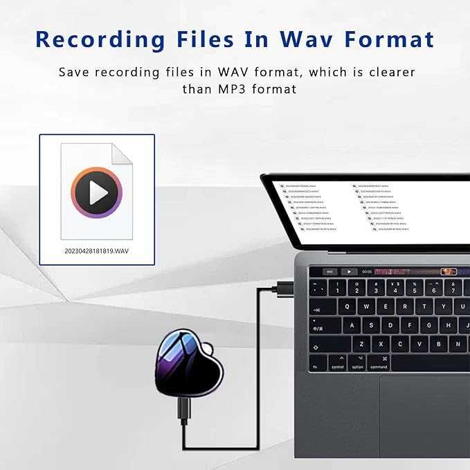 Мини, цифров гласово активиран рекордер  колие/ ключодържател