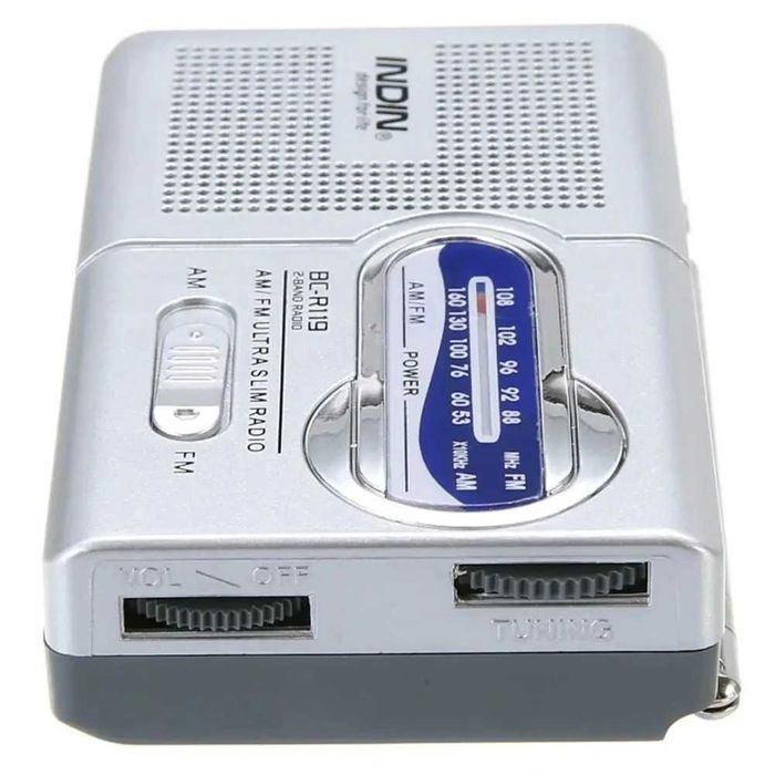 Radio AM FM mini, portabil, stereo, cu 2 baterii AA