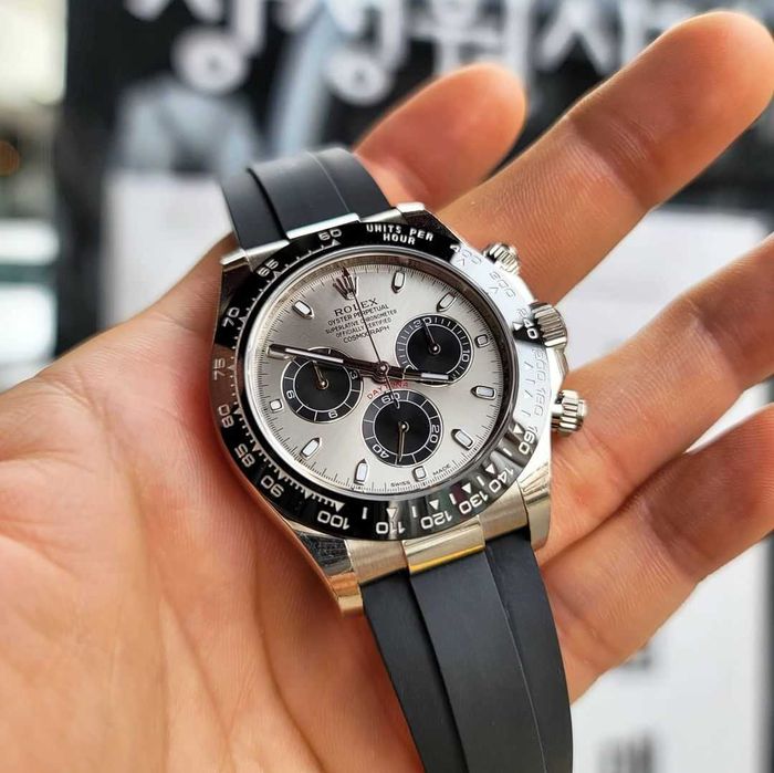rolex daytona cauciuc / silver