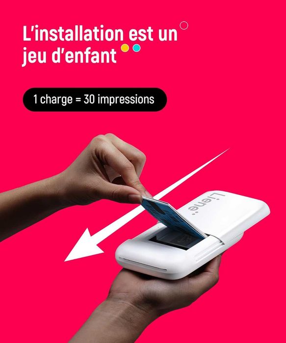 Джобен фотопринтер Liene (за снимки-стикери, с 50 листа)