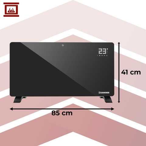 Стъклен електрически конвектор Zelva Kaminer с WiFi управление, 2500W