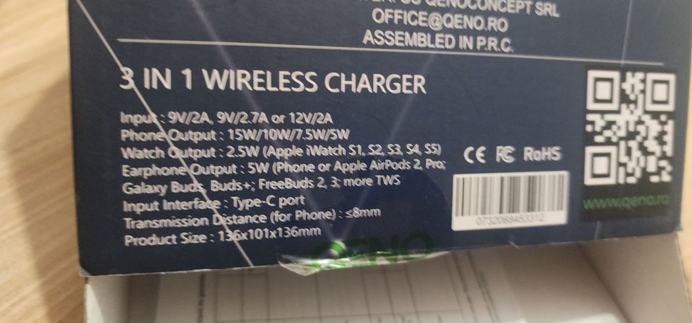 Incarcator wireless 3 in 1 Qeno