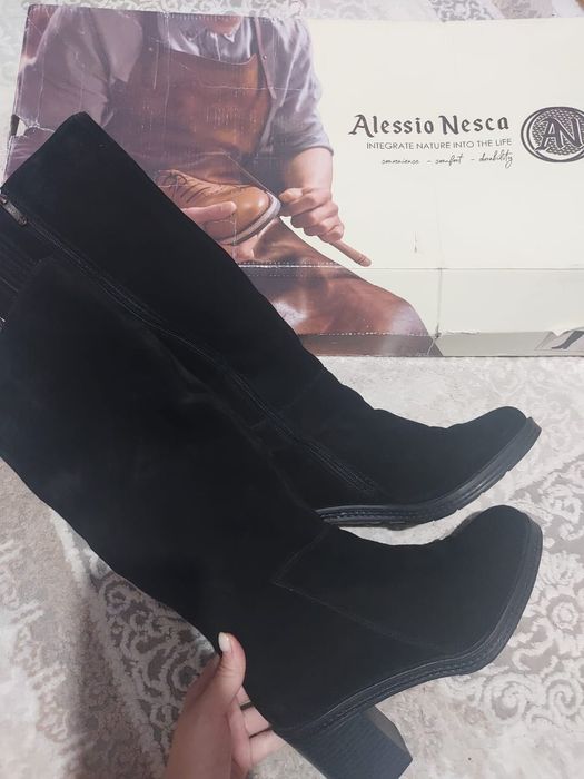 Сапоги новые женские чистая замша натуралка