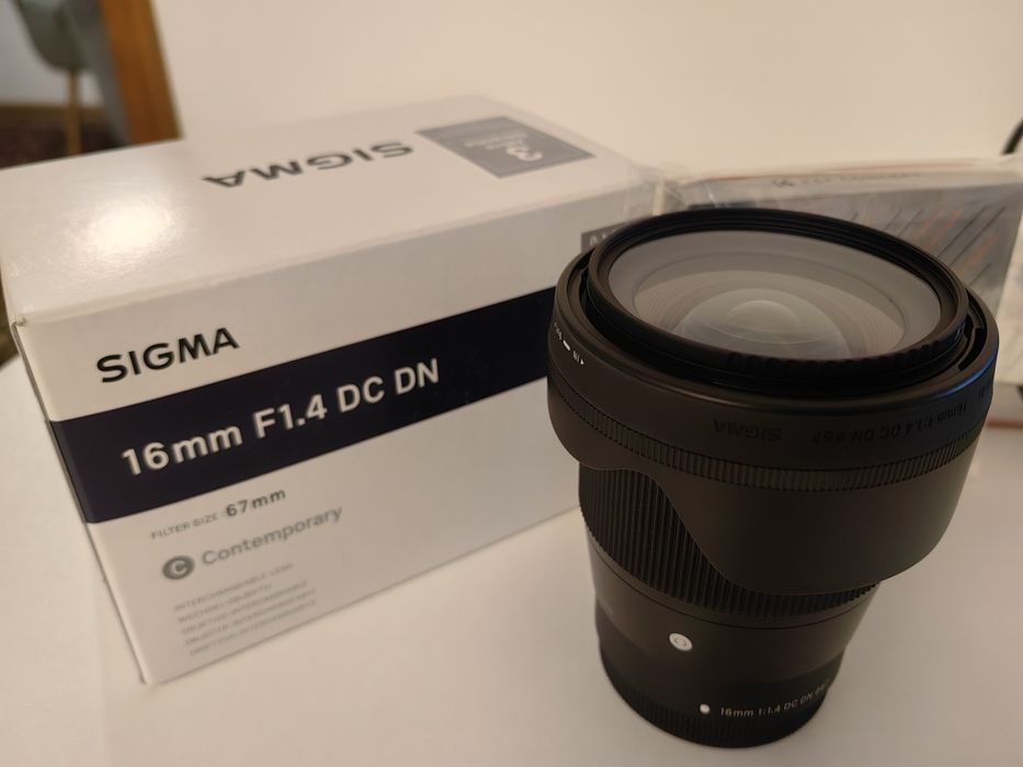Обектив Сигма Sigma 16mm f1,4 DC DN Canon EF-M + cpl Filter +UV филтър