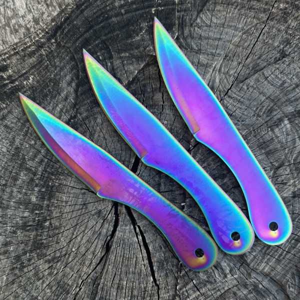 Три ножа за хвърляне RAINBOW KNIVES, свят хамелеон